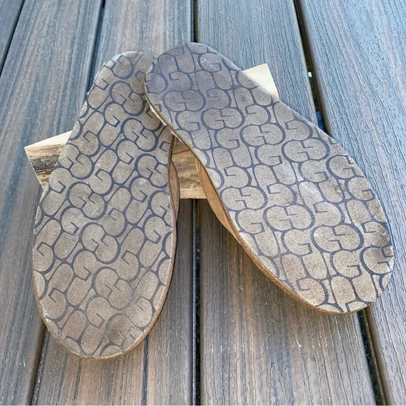 UGG Mens size 9 Chestnut Suede and Slippers with Cream Sherpa Lining - Picture 4 of 5